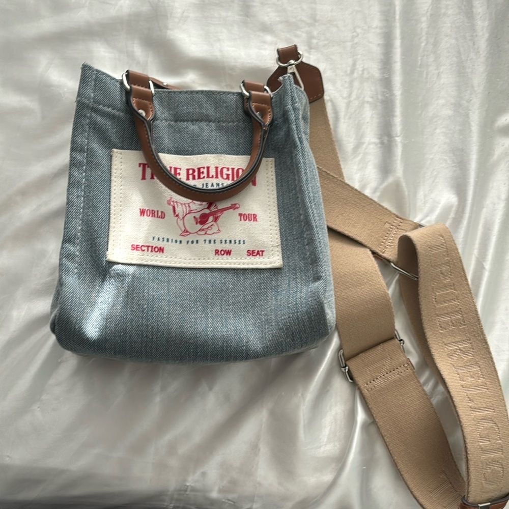 small true religion tote bag